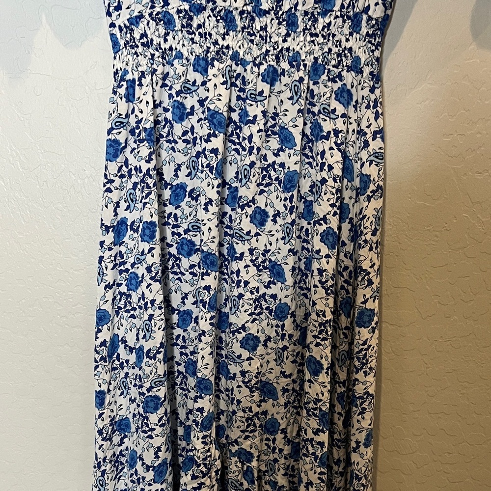 Abel the Label Blue and White Floral Midi high low Dress size Small - Picture 5 of 11